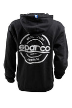 Load image into Gallery viewer, Sparco Sweatshirt Hooded S-Seal Blk Xsml
