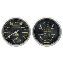 Load image into Gallery viewer, Autometer Carbon Fiber Gauge Kit 2pc Quad &amp; Tach/Speedo 5in. | 4805

