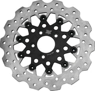 Twin Power 84-17 Big Twin Exc 08-17 FLH FLT Rear 11.5 Scalloped Floating Rotor Black Mesh TwinPower