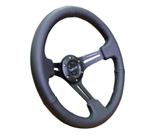 Load image into Gallery viewer, NRG Reinforced Steering Wheel (350mm / 3in. Deep) Blk Leather/Red Stitch w/Neochrome Slits | RST-018R-MCRS
