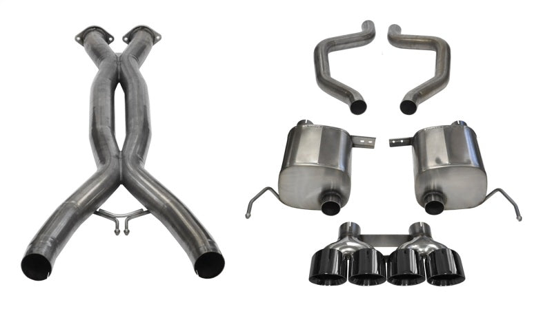 Corsa 15-19 Chevy Corvette Z06 3in Cat Back Exhaust Black Pro-Series Quad 4.5in Tip (Xtreme Catback CORSA Performance