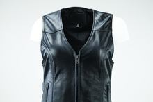 Load image into Gallery viewer, Kuryakyn Leather By River Road Plains Leather Vest Black Womens - Small Vests Kuryakyn
