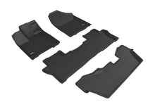 Load image into Gallery viewer, 3D MAXpider 2016-2020 Honda Pilot 8-Passenger Kagu 1st &amp; 2nd &amp; 3rd Row Floormats - Black | L1HD07301509
