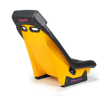 Load image into Gallery viewer, NRG GT Retro Bucket Seat - Black PVC Leather Yellow Stitching Yellow Glitter Fiberglass Back | PRI-100BK-ARCADE
