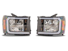 Load image into Gallery viewer, Raxiom 07-13 Chevrolet Sierra 1500 Axial Series Headlights/Seq LED Bar- Black- Clear Lens | S531792
