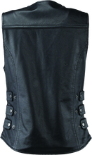 Load image into Gallery viewer, Kuryakyn Leather By River Road Plains Leather Vest Black Womens - Small Vests Kuryakyn
