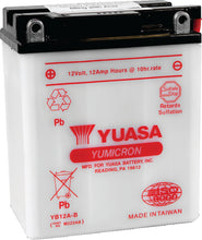 Load image into Gallery viewer, Yuasa YB12A-B Yumicron 12-Volt Battery Yuasa Battery
