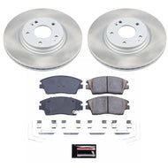 Power Stop 17-22 Kia Sportage Front Semi-Coated Rotor Kit Brake Kits - Performance Blank PowerStop   