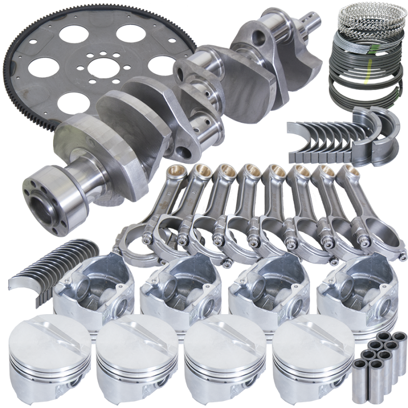 Eagle Chevy 350 1Pc 3.750in Crank 5.700in I-Beam Rods 4.030in Pistons 153 Tooth FP Balanced Assembly Eagle