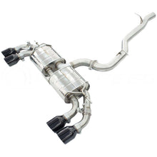 Load image into Gallery viewer, Invidia 2022+ Volkswagen Golf R MK8 76mm R400 Valved Cat Back Exhaust Straight Cut Black Tips | HS22GFR8GV4SB
