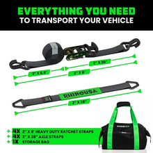Load image into Gallery viewer, Rhino USA Heavy Duty Vehicle Tie Down Kit - Black Cargo Tie-Downs Rhino USA
