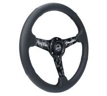 Load image into Gallery viewer, NRG Reinforced Black Perforated Leather Steering Wheel 350mm / 1.5in Deep w/ Goal Digger Blk Stitch | RST-037MB-BGD-R
