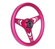 Load image into Gallery viewer, NRG Aluminum Steering Wheel 330mm - Arow Cutout - Ergonomic Grip - Anadized Pink | RST-070-PK

