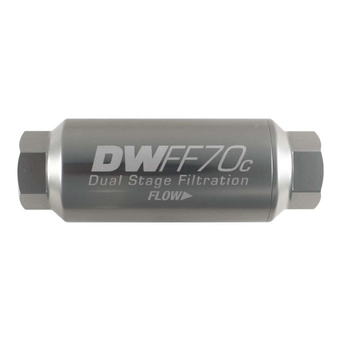 DeatschWerks 10AN Female 10 Micron 70mm Compact In-Line Fuel Filter Kit Fuel Filters DeatschWerks   