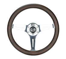 Load image into Gallery viewer, NRG Classic Wood Grain Wheel - 350mm 3 Chrome Silver Spokes Oak Color Wood | ST-015SL-OAK
