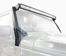 Load image into Gallery viewer, Go Rhino 07-18 Jeep Wrangler JK/JKU (Ex Mjve/392/4xe) Windshield Light Bar Mount Brkt - 50in Sgl Row Light Mounts Go Rhino   
