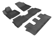 Load image into Gallery viewer, 3D MAXpider 2014-2015 Kia Sorento 7-Seats Kagu 1st &amp; 2nd &amp; 3rd Row Floormats - Black | L1KA01601509

