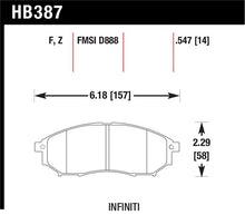 Load image into Gallery viewer, Hawk 06-09 350z/ 05-08 G35 w/o Brembo Performance Ceramic Street Front Brake Pads
