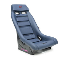 Load image into Gallery viewer, NRG GT Retro Bucket Seat - Navy PVC Leather Navy Stitching Silver Fiberglass Back w/ Glitter | PRI-150NVY
