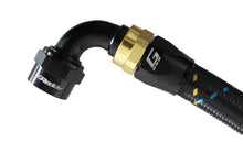 Load image into Gallery viewer, GReddy AN12 90 DEGREE HOSE END SWIVEL BLACK/GOLD ANODIZED | 12801290
