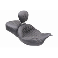Mustang 08-25 Harley FL Touring Rd King Sp, Rd Glide Ltd, Dble Diamond ST Backrest - Black/T | 89556T