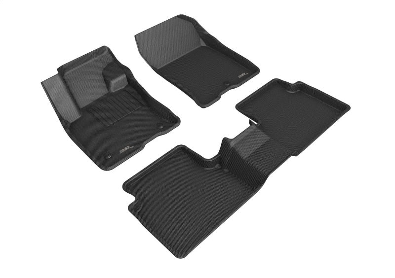 3D MAXpider 21-24 Ford Bronco Sport Kagu 1st / 2nd Row Floormats - Black Floor Mats - Rubber 3D MAXpider   