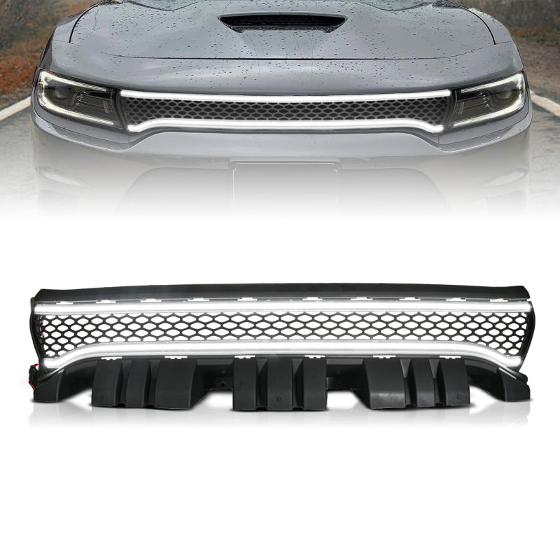 ANZO 15-23 Dodge Charger Black LED Grille w/ Initiation & Running Light/DRL Bar ANZO