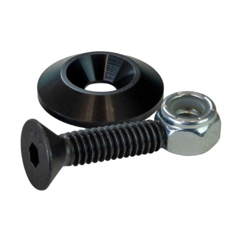 Moroso 1in Taper Washer - Black Anodized (10 Pack w/Hardware) Moroso