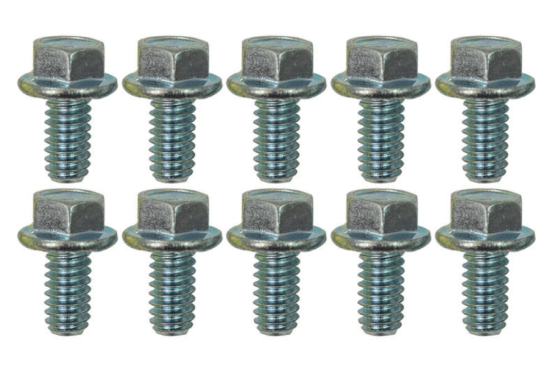 Moroso 1/4in-20 x .500in Serrated Zinc Flange Bolt  - 10 Pack Moroso