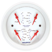 Load image into Gallery viewer, Autometer Marine White 3-3/8in Gauge - 100PSI | 200706
