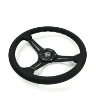 Load image into Gallery viewer, NRG Reinforced Micro Suede Racing Steering Wheel 350mm / 2.5in Deep / 4mm Matte Black Spoke | RST-030SA
