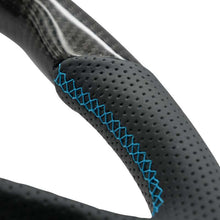 Load image into Gallery viewer, NRG 12-23 Toyota Tacoma OEM Plus Carbon Fiber Steering Wheel w/ Blue Stitch &amp; Red Center Mark | RST-TA3-CBL
