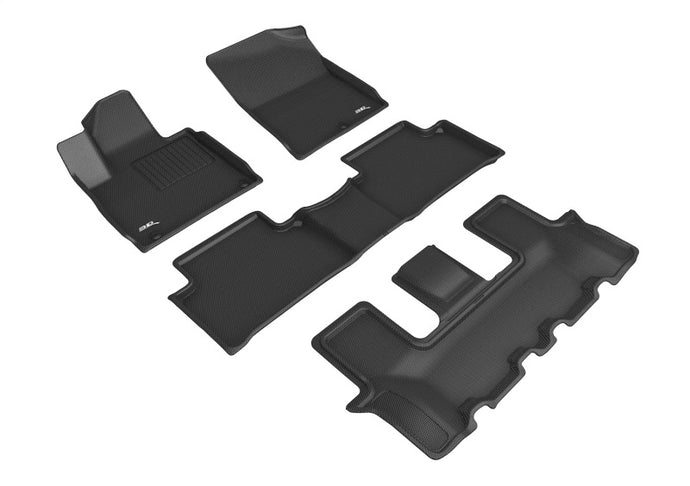 3D Maxpider 22-23 Kia Sorento 7-Seat Kagu Black R1 R2 R3 Floor Mats - Rubber 3D MAXpider   