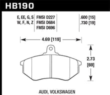 Load image into Gallery viewer, Hawk 1985 Audi 4000 1.8L S 256mm Rotors Front ER-1 Brake Pads Brake Pads - Racing Hawk Performance   
