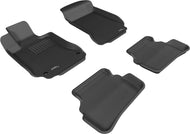 3D MAXpider 2008-2014 Mercedes-Benz C-Class Sedan W204 Kagu 1st & 2nd Row Floormats - Black | L1MB00901509