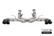 Corsa 2020-2024 Chevrolet Corvette C8 RWD 3in Track Cat-Back Delete Exhaust w/4.5in CF Black PVDTips Catback CORSA Performance