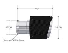 Load image into Gallery viewer, MBRP 15-23 Dodge Charger 5.7L/6.2L/6.4L T304 3in ID / 5in OD Out / 8in Length Angle Cut Carbon Tip Tips MBRP   

