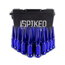 Load image into Gallery viewer, Mishimoto Mishimoto Steel Spiked Lug Nuts M12 x 1.5 24pc Set Blue Lug Nuts Mishimoto   
