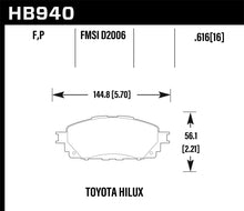 Load image into Gallery viewer, Hawk 16-17 Toyota Hilux Street HPS Front Brake Pads Brake Pads - Performance Hawk Performance   
