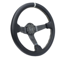 Load image into Gallery viewer, NRG Carbon Fiber Steering Wheel (350mm) Silver Carbon Fiber Center - Silver Stitching &amp; Center Mark | RST-036CF-SL
