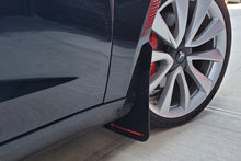 Load image into Gallery viewer, Rally Armor 17-23 Tesla Model 3 Black UR Mud Flap w/Red Logo Mud Flaps Rally Armor   
