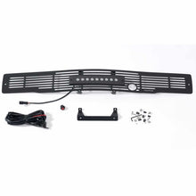Load image into Gallery viewer, Putco 15-17 Ford F-150 Bumper Grille Insert- SS Blk Bar Design w/Heater Plug &amp; 10in Luminix Lightbar Grilles Putco
