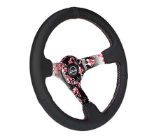 Load image into Gallery viewer, NRG Reinforced Steering Wheel (350mm/3in.) Hydro Dipped Sakura Floral w/ Pink Suede Black Stitch | RST-036SAK-R
