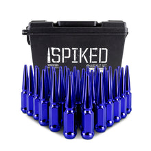 Load image into Gallery viewer, Mishimoto Mishimoto Steel Spiked Lug Nuts M14 x 1.5 32pc Set Blue Lug Nuts Mishimoto   
