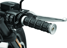 Load image into Gallery viewer, Kuryakyn Dillinger Grips Throttle-By-Wire Silver Misc Powersports Kuryakyn   

