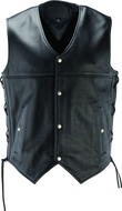 Kuryakyn Leather By River Road Old Skool Leather Vest Black - Large | 094433