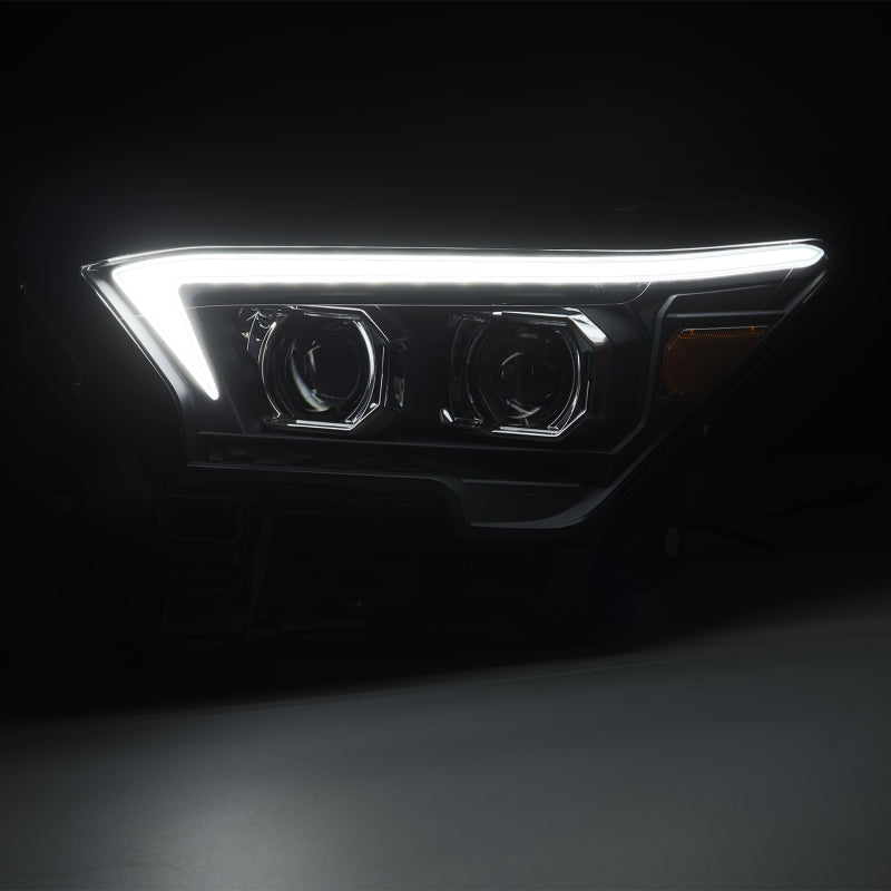 AlphaRex 23-24 Toyota Tacoma LUXX-Series LED Proj Headlights Blk w/Actv Light & Seq. Sig + DRL AlphaRex