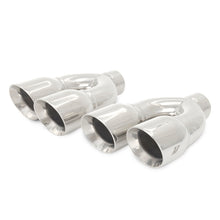 Load image into Gallery viewer, Mishimoto Universal Steel Muffler Tip 2.5in Inlet Dual Y Polished Muffler Mishimoto   
