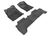 Load image into Gallery viewer, 3D MAXpider 2012-2015 Toyota Tacoma Double Cab Kagu 1st &amp; 2nd Row Floormats - Black | L1TY09001509
