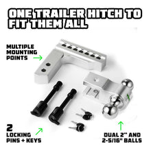 Load image into Gallery viewer, Rhino USA 6In Heavy Duty Drop Hitch - 2In (Silver) Hitch Accessories Rhino USA
